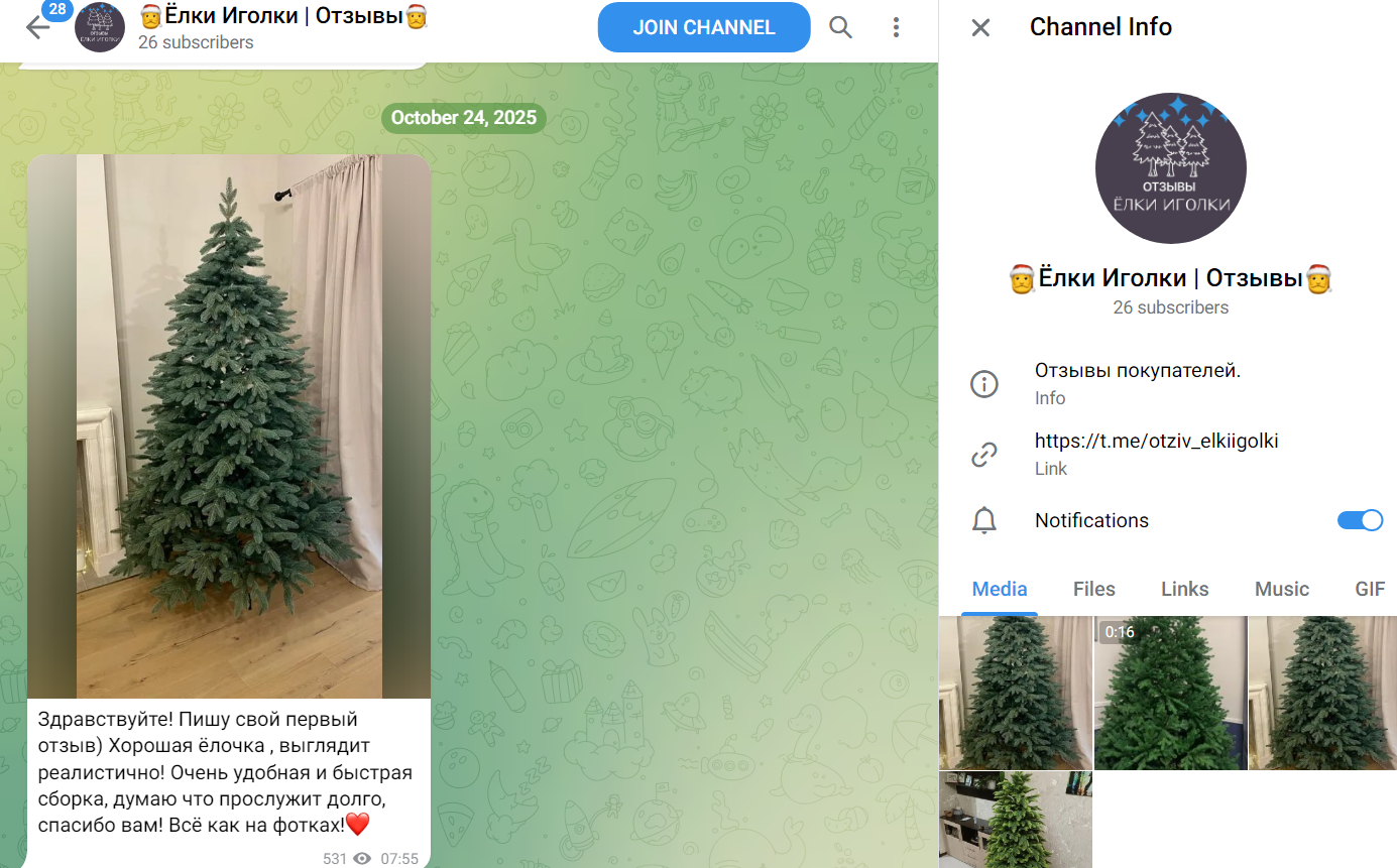 елки иголки телеграм