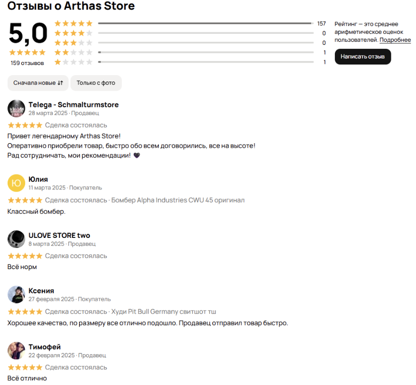 тг arthas store отзывы обман