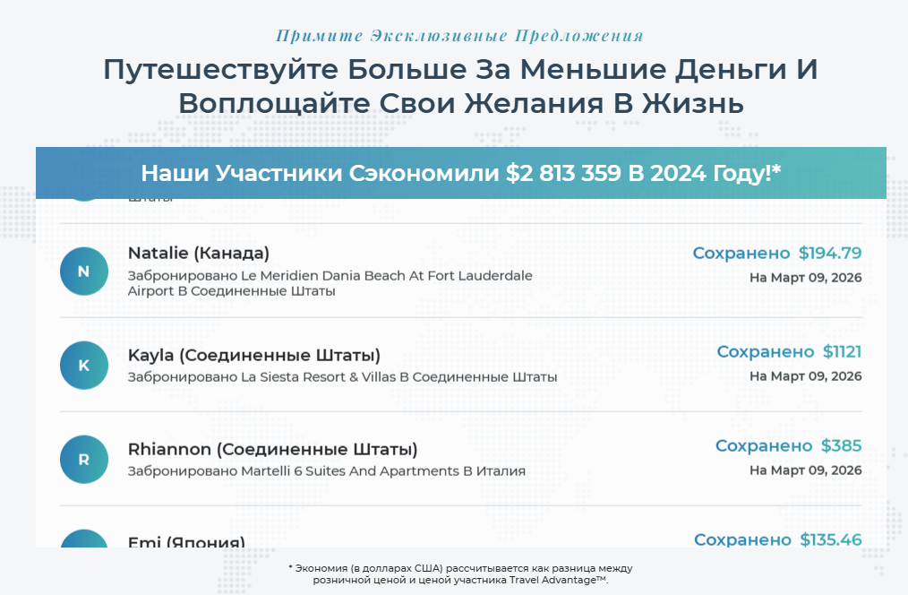 travel advantage что за компания отзывы