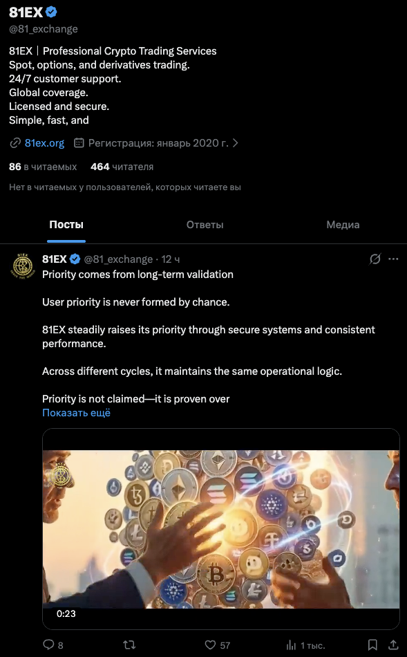 81ex крипто-платформа отзыв