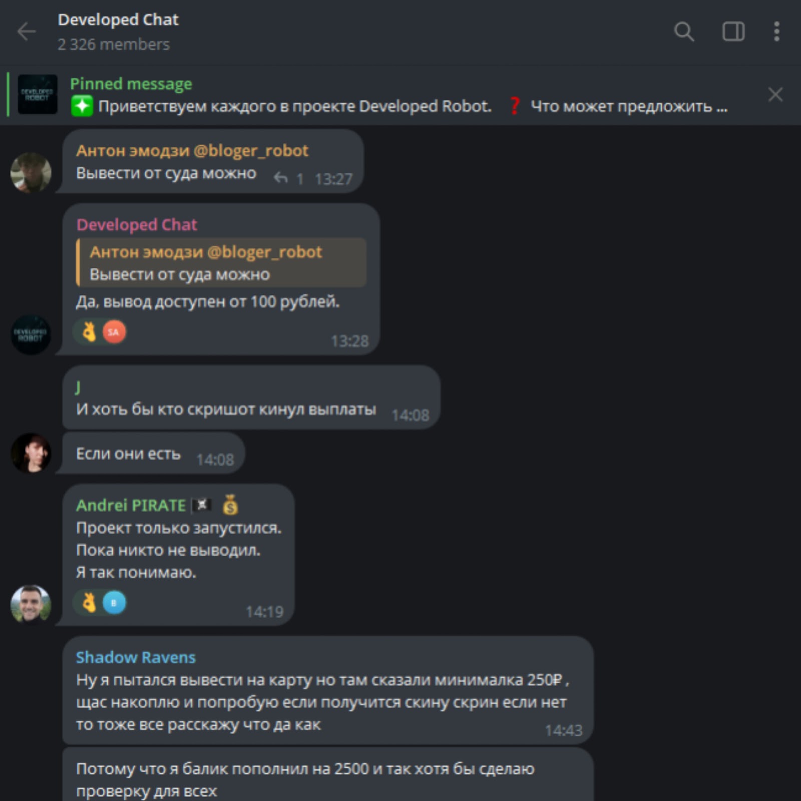 developed robot telegram