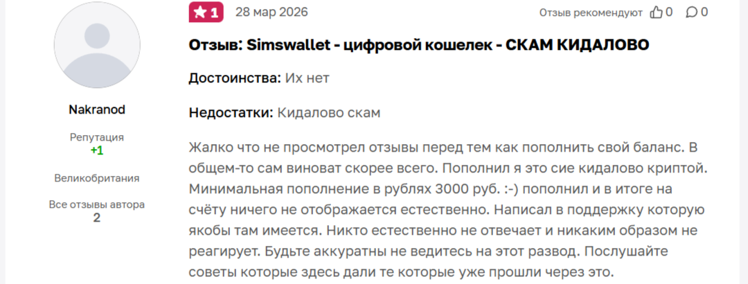 sims wallet отзывы