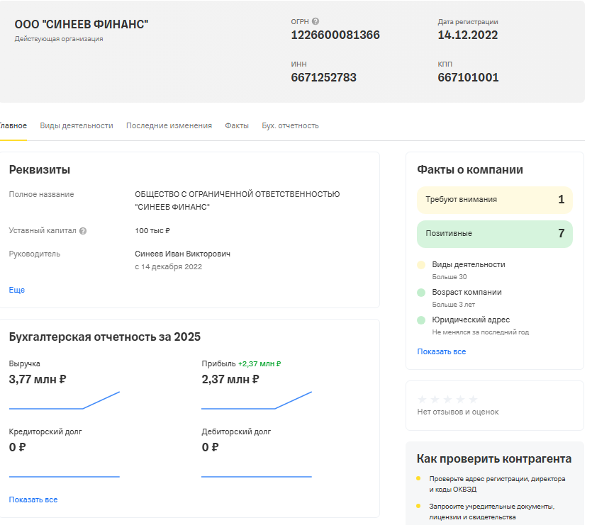 sineev finance отзывы