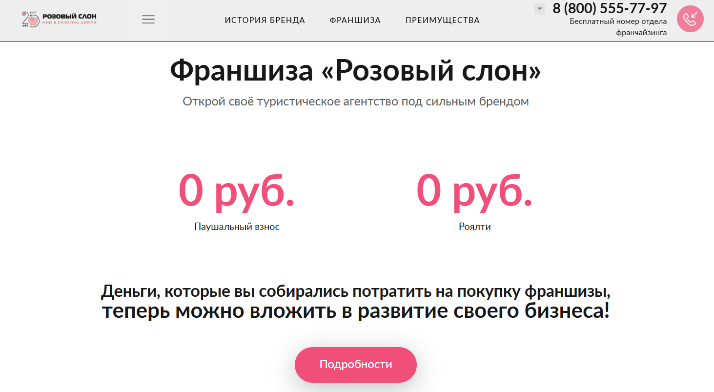свежие отзывы турагентов о франшизе розовый слон