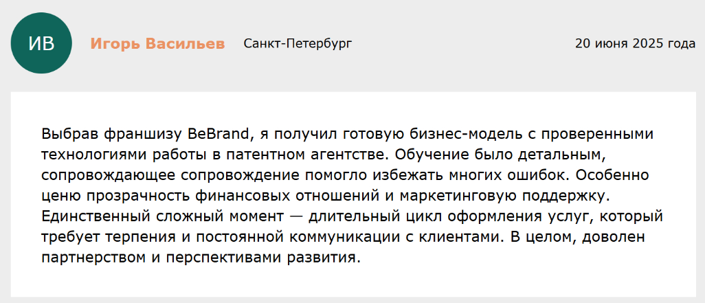 франшиза бибренд отзывы