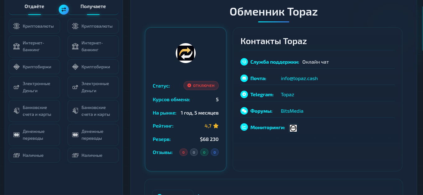 topaz cash отзывы