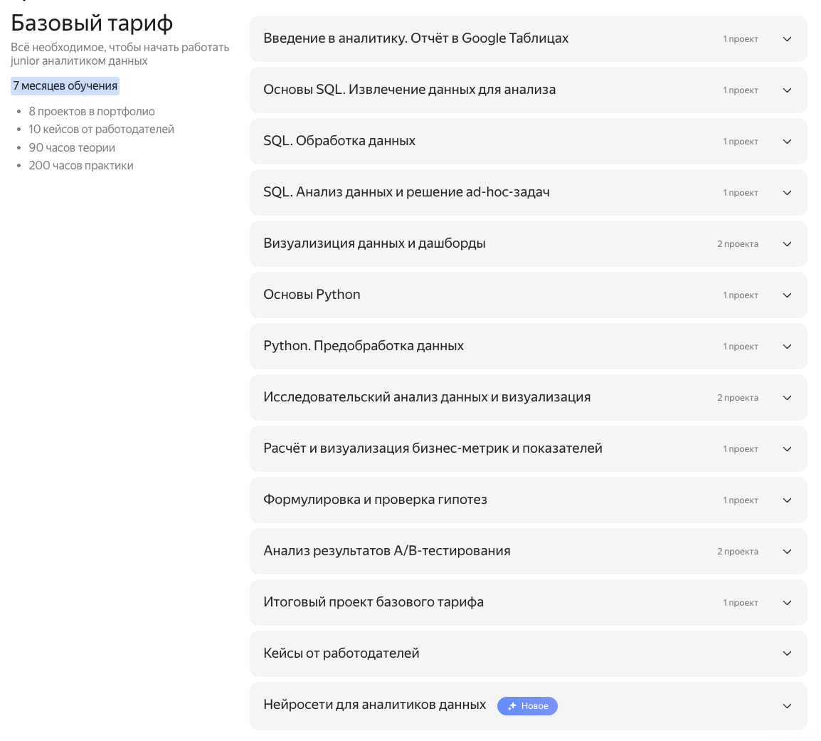 яндекс практикум аналитик данных отзывы