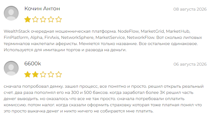 отзыв о торговой площадке wealthstack