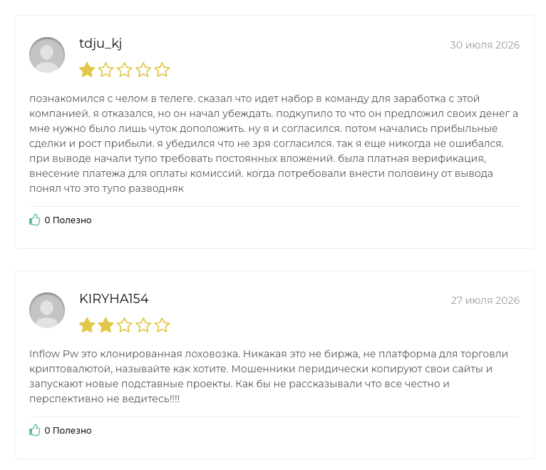 отзывы о бирже inflow