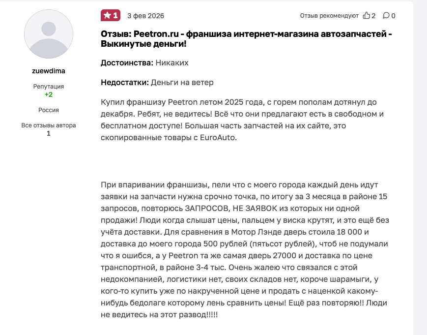 peetron отзывы