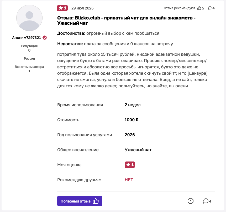 blizko club сайт знакомств отзывы