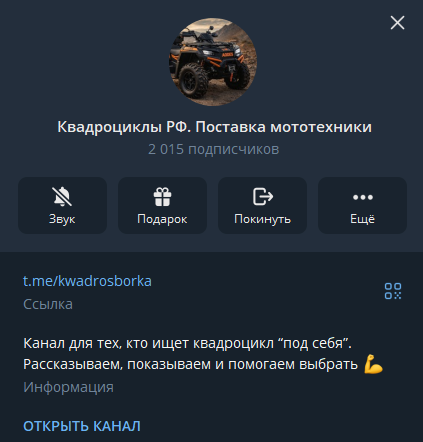 канал в телеграме квадроциклы рф поставка